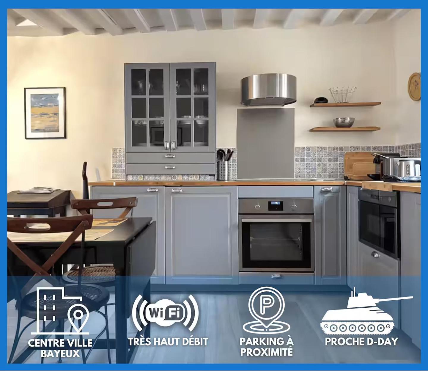 Les Remparts Apt Spacieux 1 Er Etage Renove Joliment Decore Bien Equipe Plein Centre Bayeux Proche Plages Du Debarquement Parking Gratuit A Proximite 외부 사진